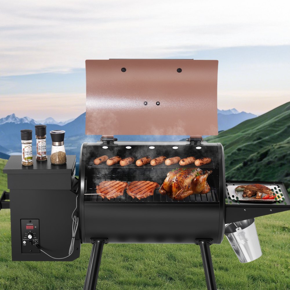 VA-456 - Portable Electric Wood Pellet Smoker Grill with 456 Sq.in Cooking Area