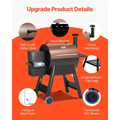 VA-575 - Durable Electric Wood Pellet Grill with 575 sq.in Cooking Area