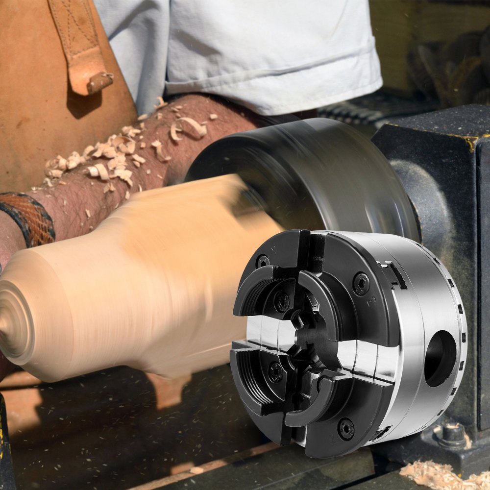 010980070438 - Durable 5 Jaw Lathe Chuck for Woodturning Projects