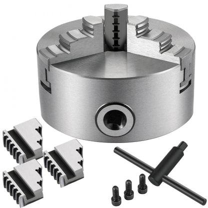 K11-100 - Durable 4" Self-Centering Lathe Chuck with Three Jaws