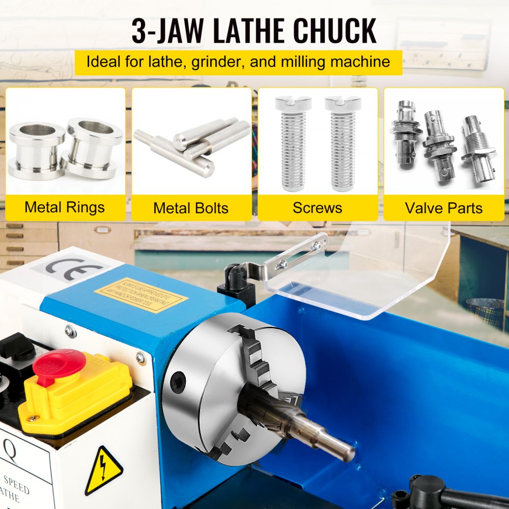 K11-200 - 8" Self-Centering Steel Lathe Chuck for Versatile Use