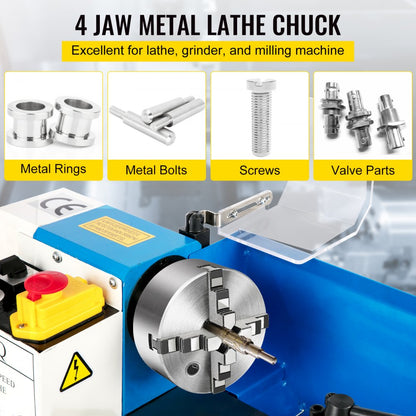 010147920367 - 6.3" VEVOR 4-Jaw Lathe Chuck in Hardened Steel