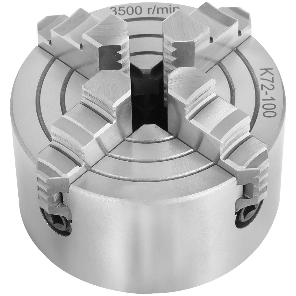 010218472790 - 4-Jaw Lathe Chuck, 0.236"-1.77" Holding Range, Steel Construction