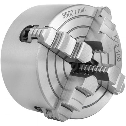 010218472790 - 4-Jaw Lathe Chuck, 0.236"-1.77" Holding Range, Steel Construction