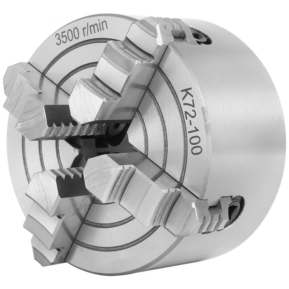 010218472790 - 4-Jaw Lathe Chuck, 0.236"-1.77" Holding Range, Steel Construction