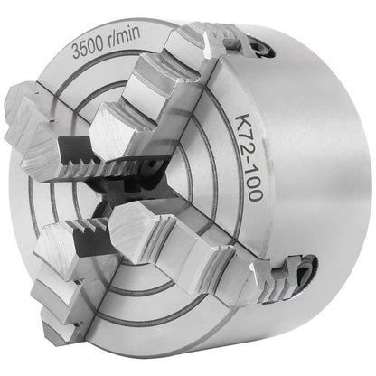 010218472790 - 4-Jaw Lathe Chuck, 0.236"-1.77" Holding Range, Steel Construction
