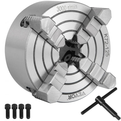 010411144252 - 5-Inch Cast Iron 4-Jaw Lathe Chuck for Precision Machining