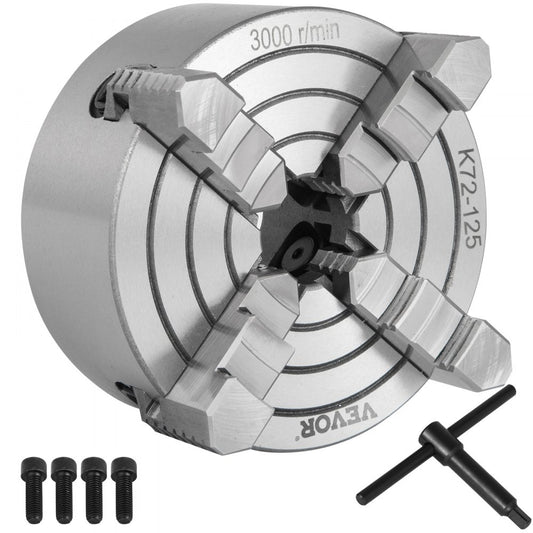 010411144252 - 5-Inch Cast Iron 4-Jaw Lathe Chuck for Precision Machining