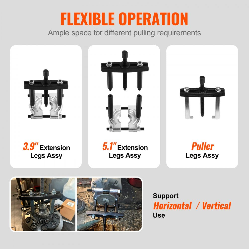 ZX-B012 - 14-Piece Bearing Puller Kit, 5 Ton Capacity, Durable Steel