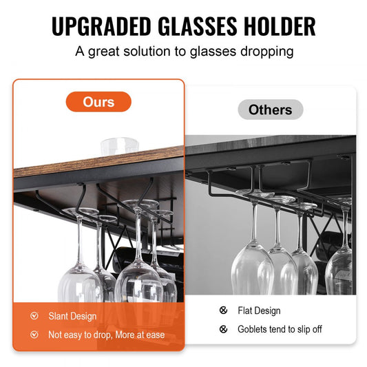 07920001005010101 - 39.4" Industrial Bar Cabinet with Wine Rack & Glass Holder