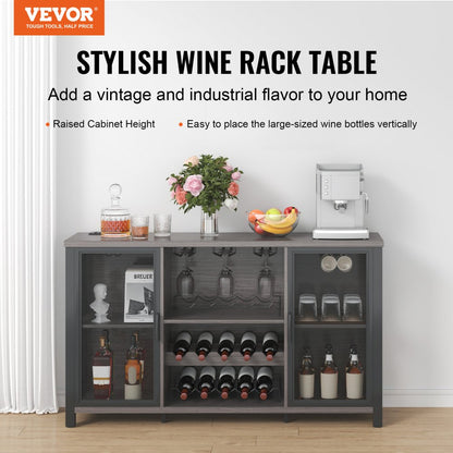 07920002000060101 - 47"x15.7" VEVOR Industrial Bar Cabinet with LED & Wine Rack