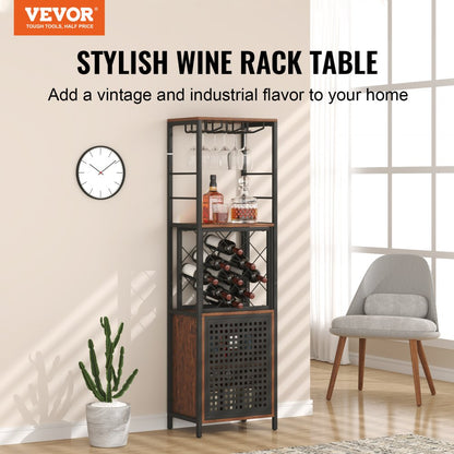 07920003005010101 - 18 Inch Stylish VEVOR Bar Cabinet for 13 Bottles & Glasses