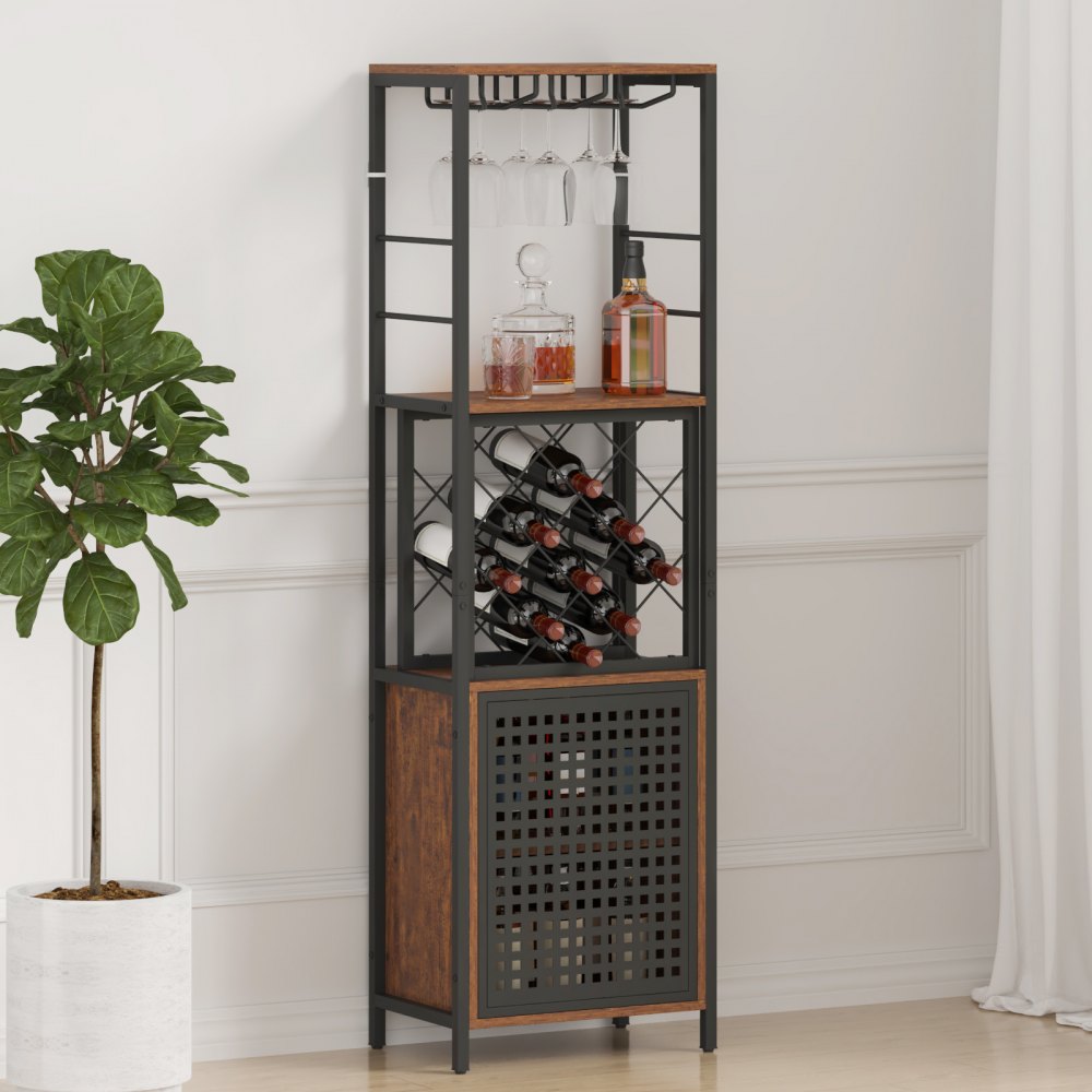07920003005010101 - 18 Inch Stylish VEVOR Bar Cabinet for 13 Bottles & Glasses