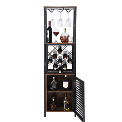 07920003005010101 - 18 Inch Stylish VEVOR Bar Cabinet for 13 Bottles & Glasses