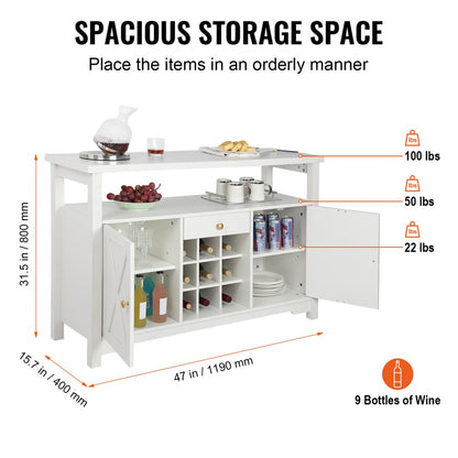 07920004003020101 - 55" Industrial Bar Cabinet with Open Storage & 250 lb Capacity