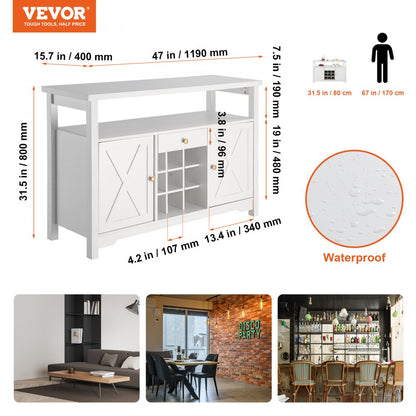 07920004003020101 - 55" Industrial Bar Cabinet with Open Storage & 250 lb Capacity