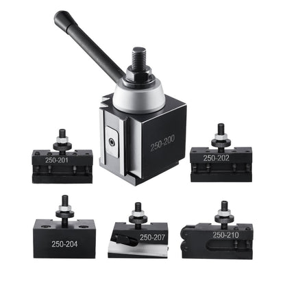 250-200(6) - Durable 6-Piece Quick Change Tool Post Set for 10-15" Lathes
