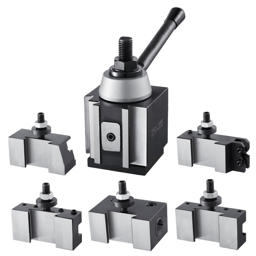 250-200(6) - Durable 6-Piece Quick Change Tool Post Set for 10-15" Lathes