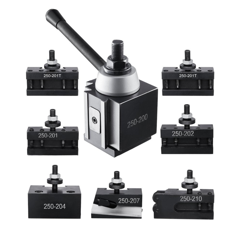 250-200(8) - 8-Piece Quick Change Tool Post Set for 10-15 inch Lathes