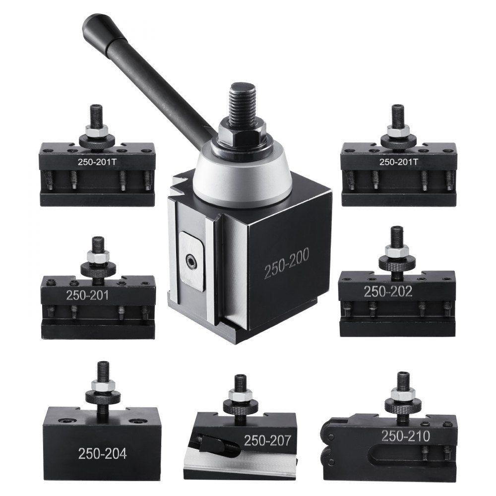 250-200(8) - 8-Piece Quick Change Tool Post Set for 10-15 inch Lathes
