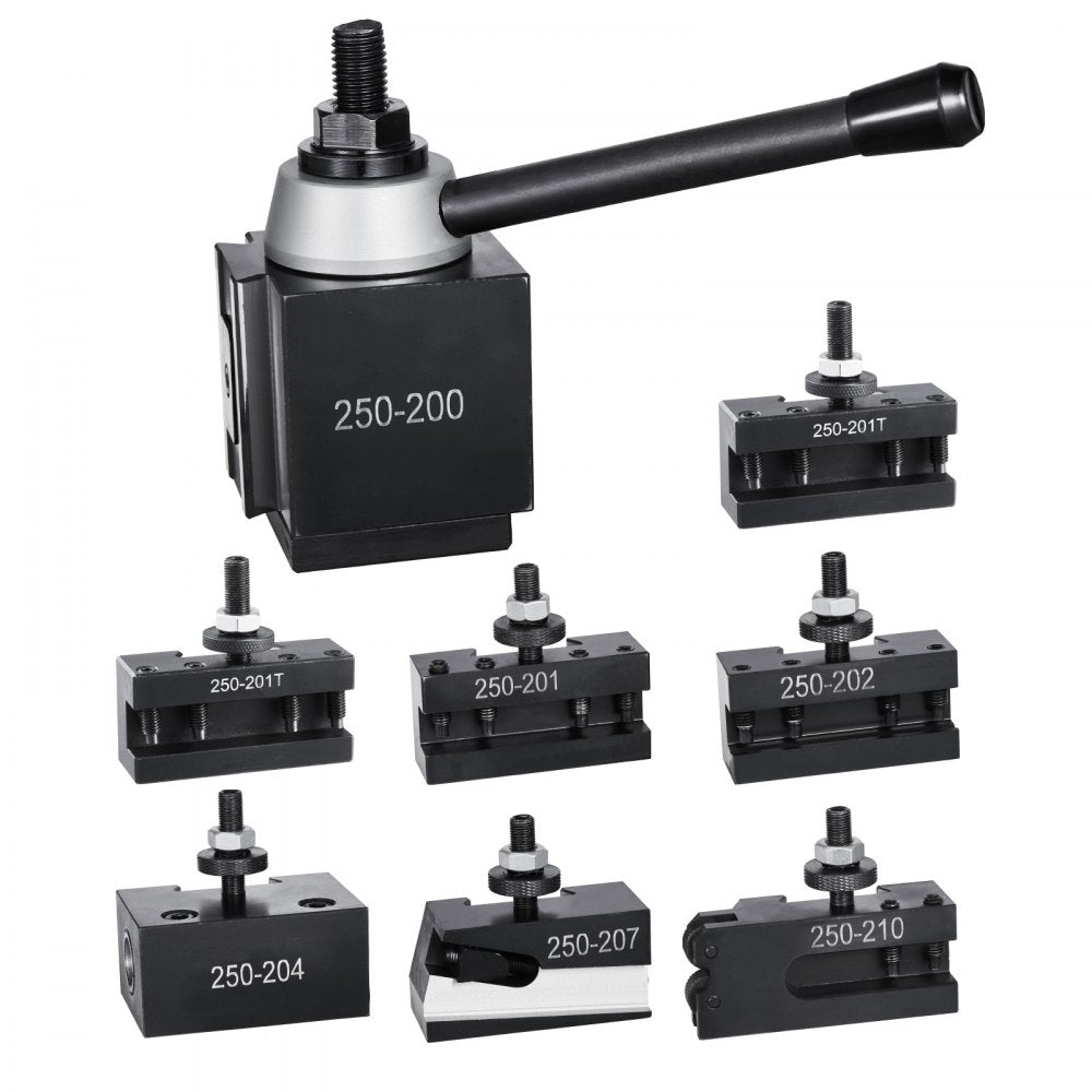 250-200(8) - 8-Piece Quick Change Tool Post Set for 10-15 inch Lathes