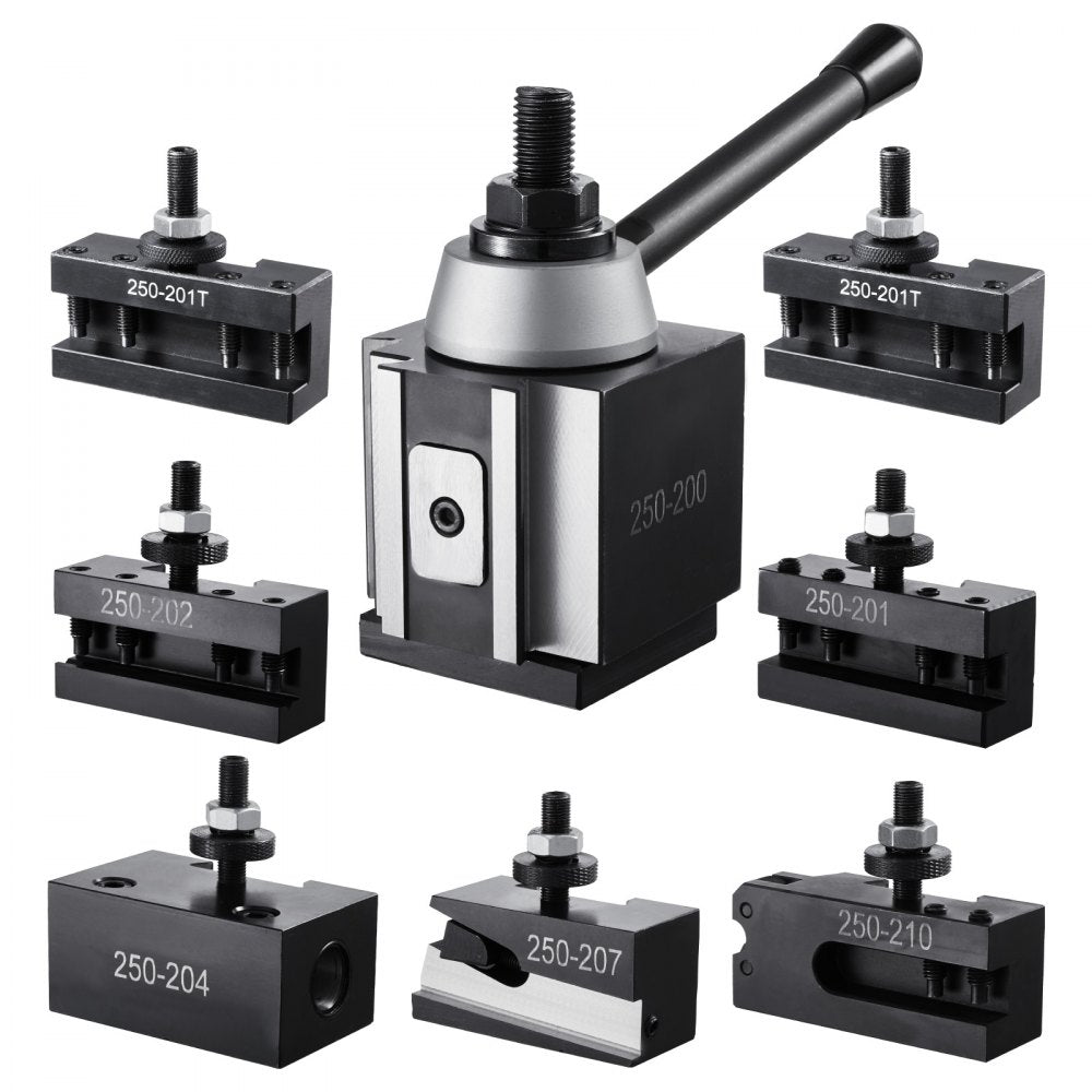 250-200(8) - 8-Piece Quick Change Tool Post Set for 10-15 inch Lathes