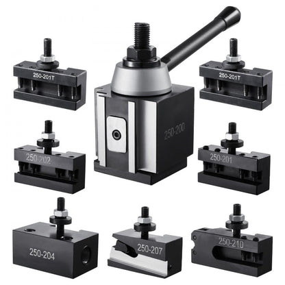250-200(8) - 8-Piece Quick Change Tool Post Set for 10-15 inch Lathes