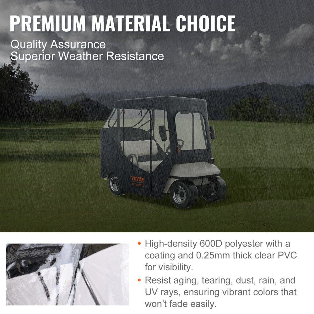 COV-22 - Durable 600D Golf Cart Enclosure 85x48x53" for 2 Passengers