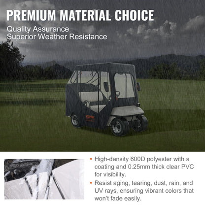 COV-22 - Durable 600D Golf Cart Enclosure 85x48x53" for 2 Passengers