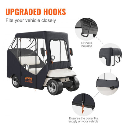 COV-22 - Durable 600D Golf Cart Enclosure 85x48x53" for 2 Passengers