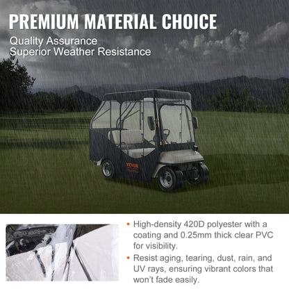 COV-23 - VEVOR 4-Seater Golf Cart Enclosure with Durable Weather Protection