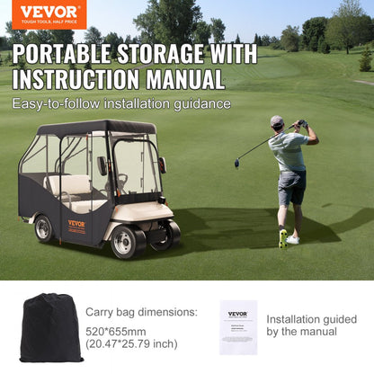 COV-23 - VEVOR 4-Seater Golf Cart Enclosure with Durable Weather Protection