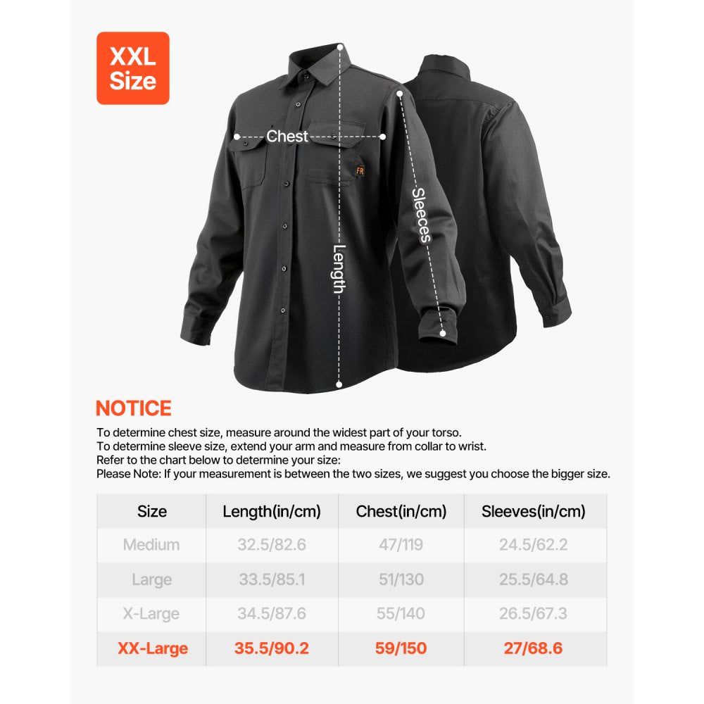 AP-6832 - 7oz Cotton Flame-Resistant Welding Jacket, XXL Size