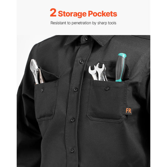 AP-6832 - 7oz Flame-Resistant Welding Jacket with Adjustable Cuffs & Pockets