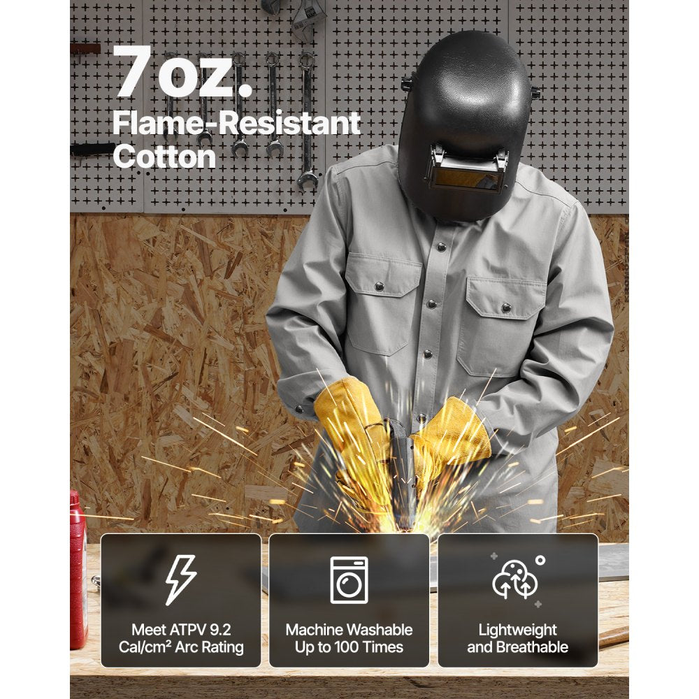 AP-6832 - XL 7 oz. Cotton Flame-Resistant Welding Jacket with Pockets