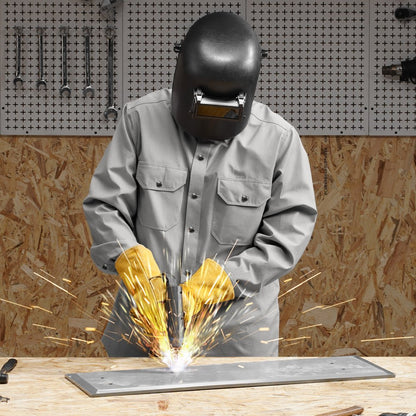 AP-6832 - XL 7 oz. Cotton Flame-Resistant Welding Jacket with Pockets