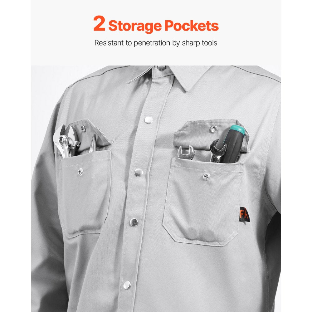 AP-6832 - Breathable Flame-Resistant Welding Jacket, 32.5" Length, Reinforced Stitching
