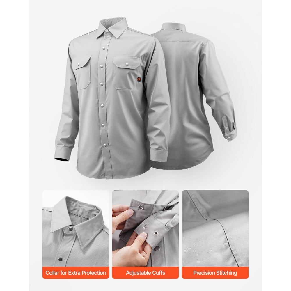 AP-6832 - Breathable Flame-Resistant Welding Jacket, 32.5" Length, Reinforced Stitching