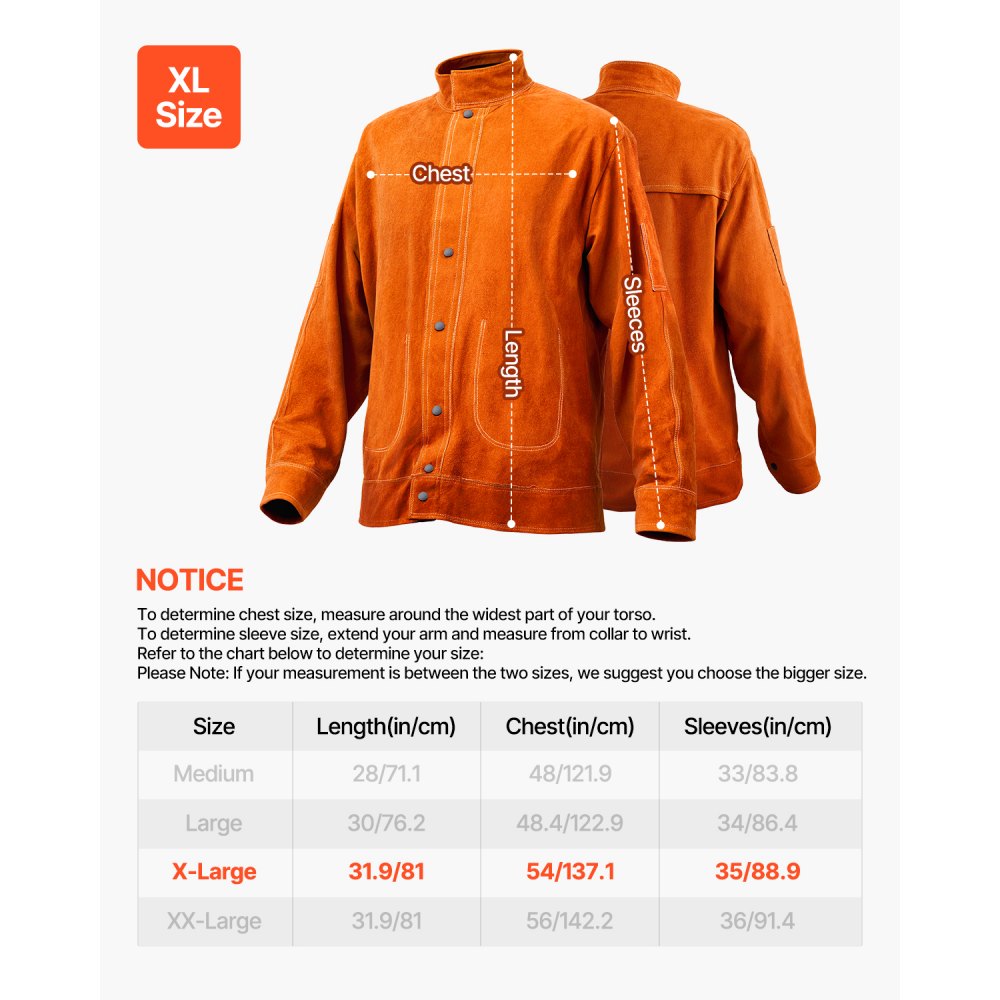 AP-7130 - XL Heavy-Duty Cowhide Welding Jacket with Flame Resistance