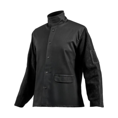 AP-2530 - Heavy Duty Flame-Resistant Welding Jacket with Leather Sleeves