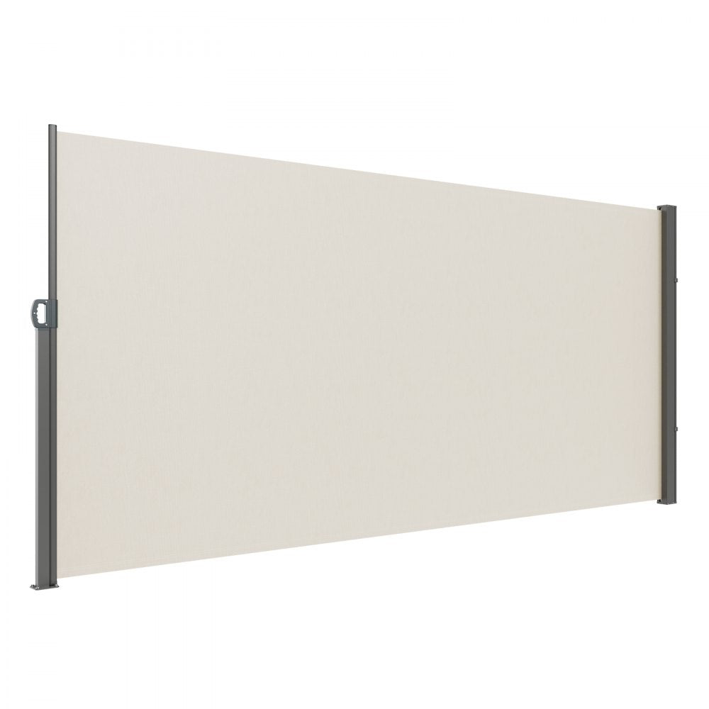 H038 - 71"x138" Beige Waterproof Retractable Privacy Awning for Outdoor Spaces