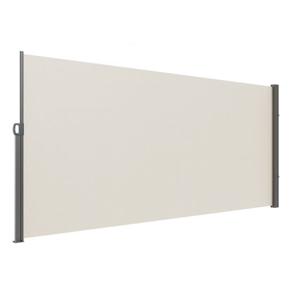 H038 - 71"x138" Beige Waterproof Retractable Privacy Awning for Outdoor Spaces