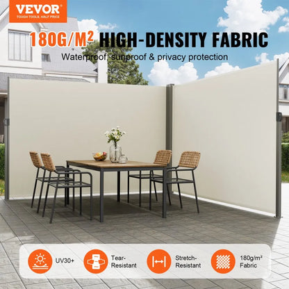 H038 - 79"x236" VEVOR Retractable Awning for Indoor/Outdoor Privacy