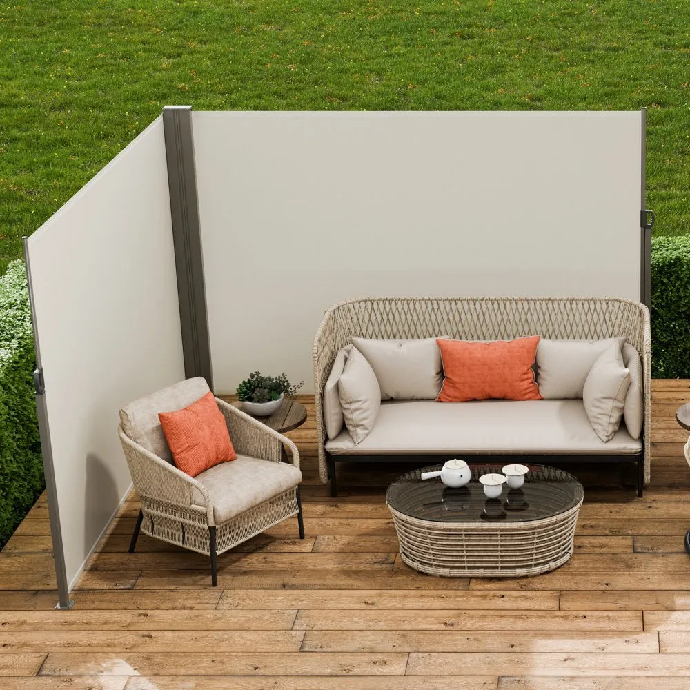 H038 - 79"x236" VEVOR Retractable Awning for Indoor/Outdoor Privacy