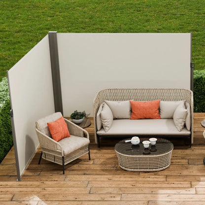 H038 - 79"x236" VEVOR Retractable Awning for Indoor/Outdoor Privacy