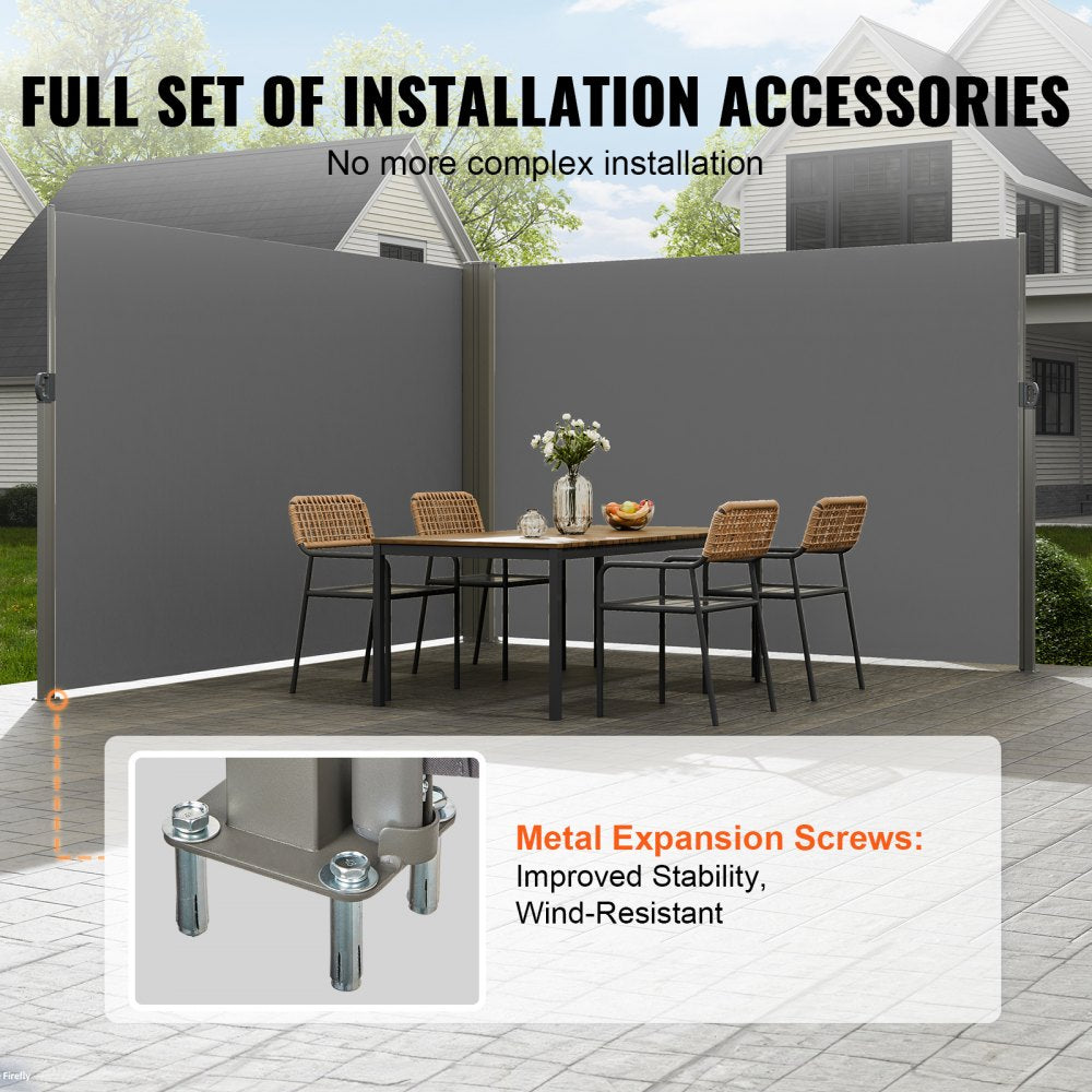 H038 - 79"x236" VEVOR Retractable Awning with UV & Wind Protection