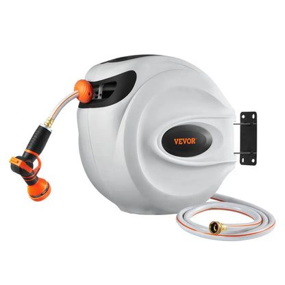 010108687040 - VEVOR 100' Retractable Hose Reel with 9 Spray Patterns