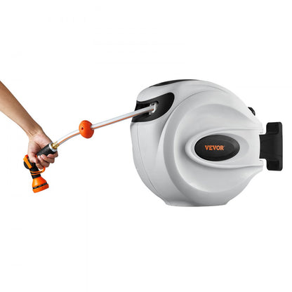 010165222228 - 65ft Wall-Mounted Retractable Hose Reel with 180° Swivel