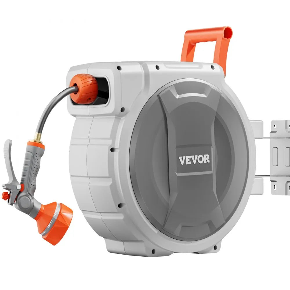 NW-S40 - 100ft Retractable Hose Reel with 9 Spray Patterns & 180° Bracket