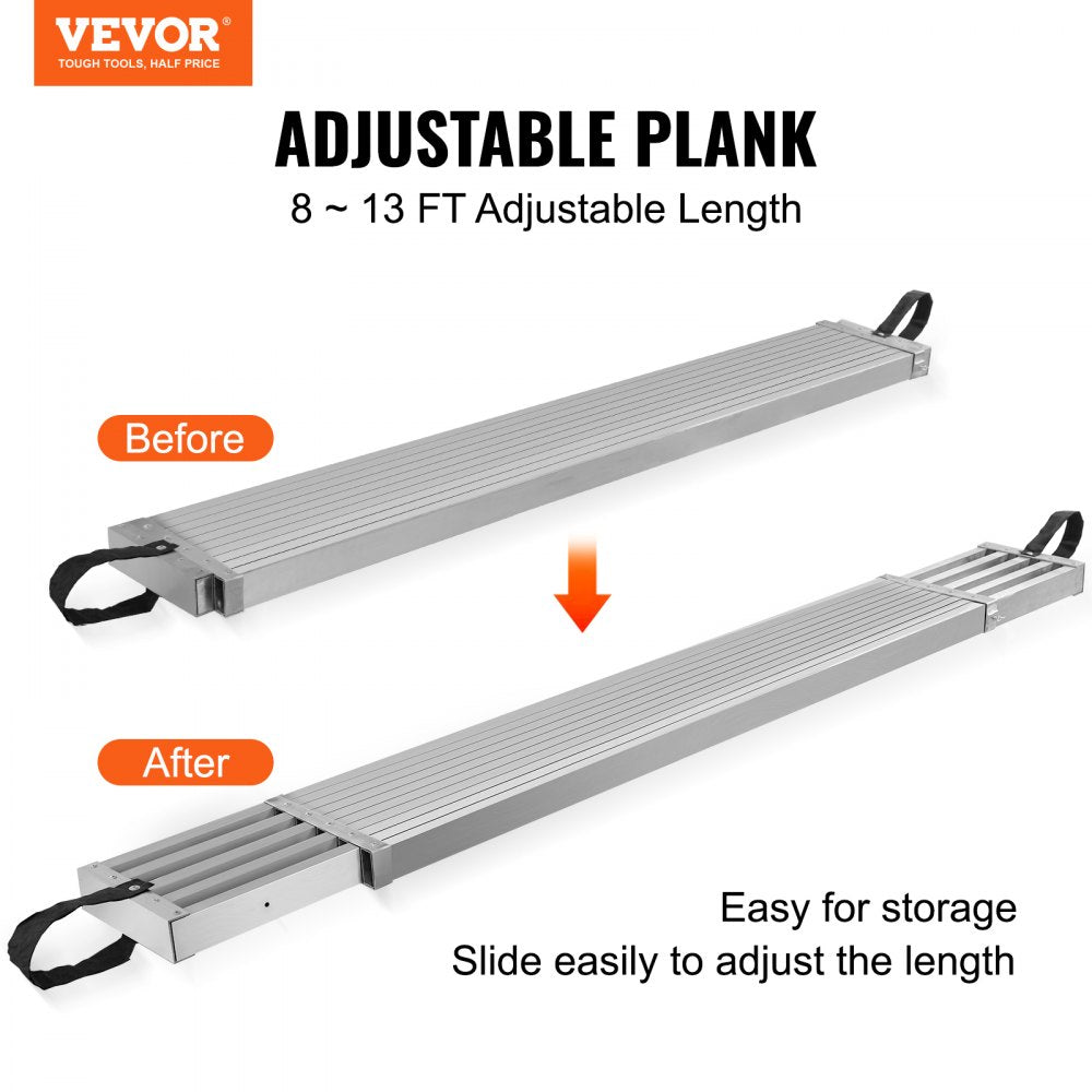 WBS-018 - Adjustable 8-13ft Aluminum Work Plank with Non-Slip Surface